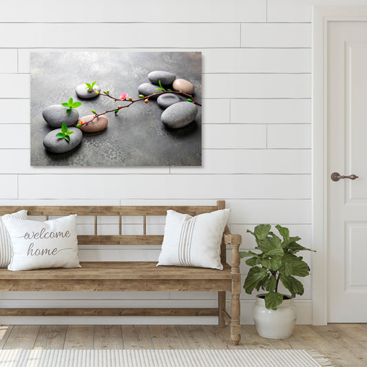 STONES AND BLOSSOMS Cuadro en lienzo horizontal