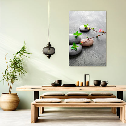 STONES AND BLOSSOMS Cuadro en lienzo vertical