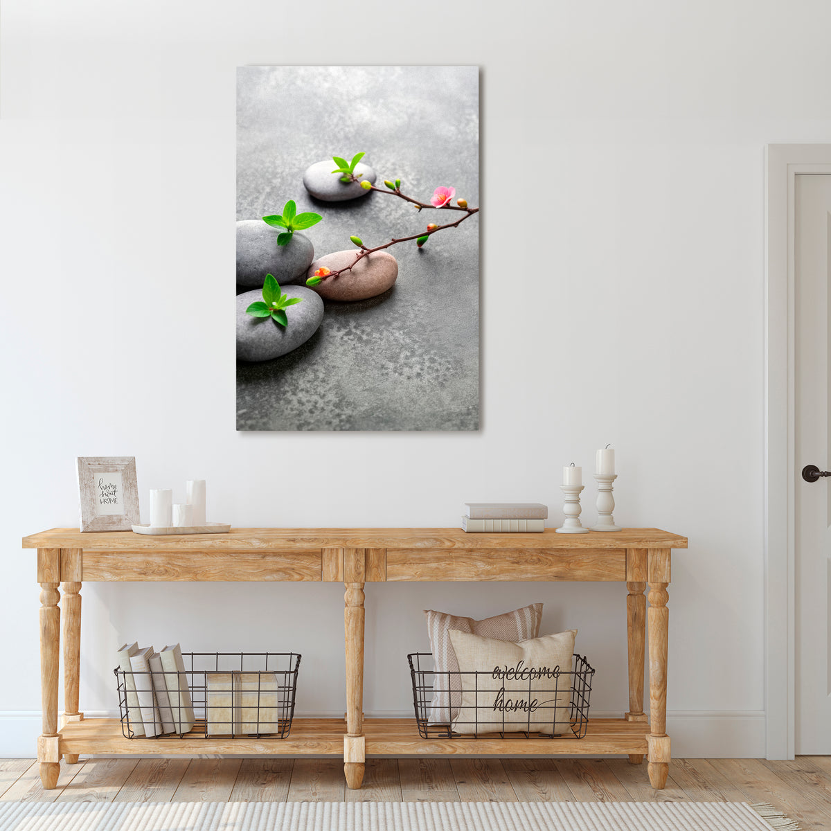 STONES AND BLOSSOMS Cuadro en lienzo vertical