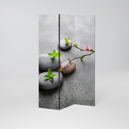 STONES AND BLOSSOMS Biombo de 3 paneles