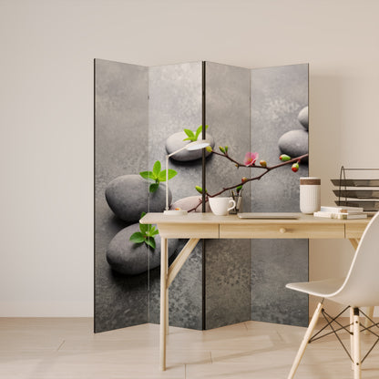 STONES AND BLOSSOMS Biombo de 4 paneles