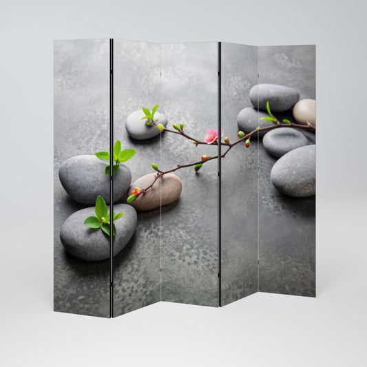 STONES AND BLOSSOMS Biombo de 5 paneles