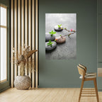 STONES AND BLOSSOMS Peel and Stick Vertical Poster