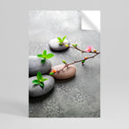STONES AND BLOSSOMS Peel and Stick Vertical Poster