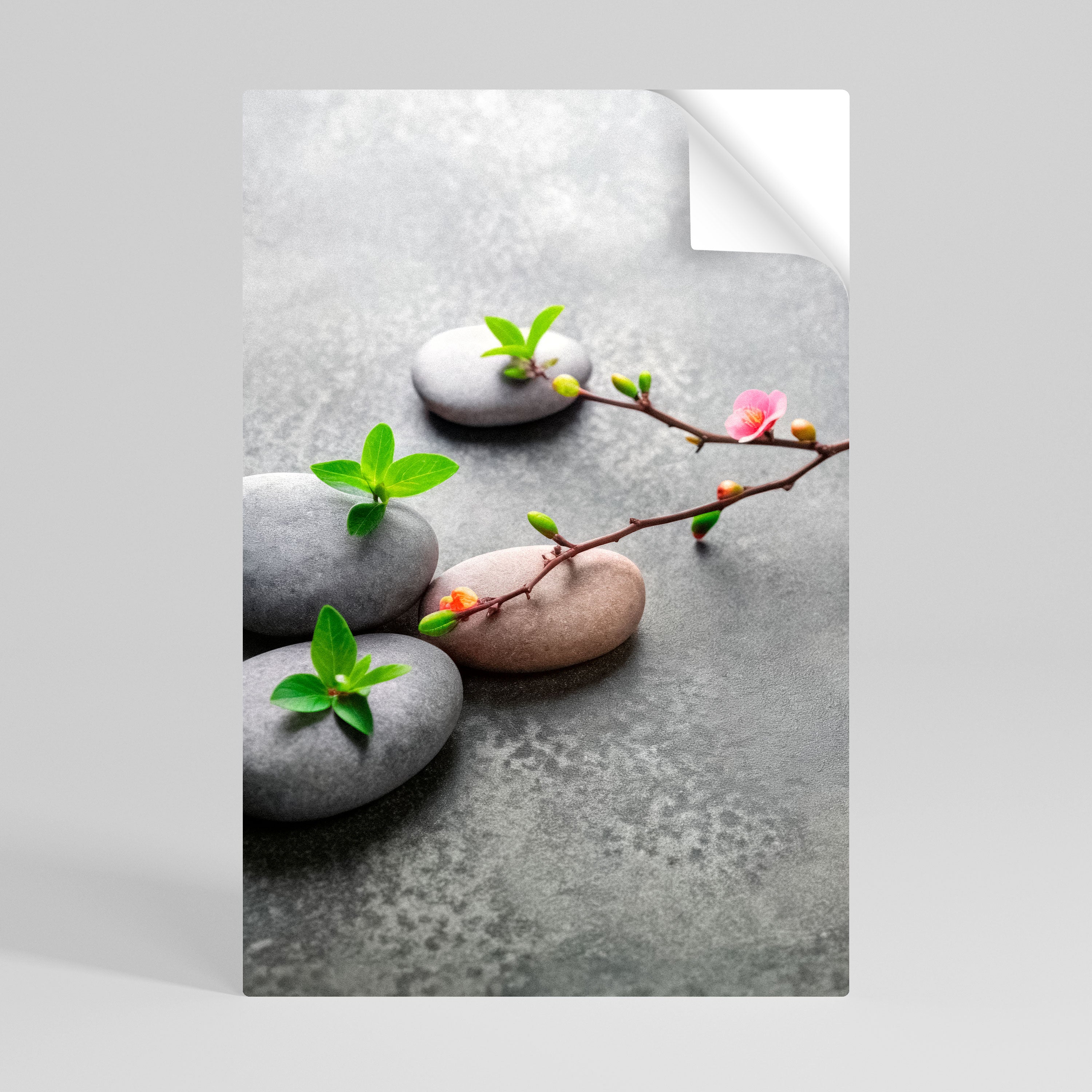 STONES AND BLOSSOMS Peel and Stick Vertical Poster