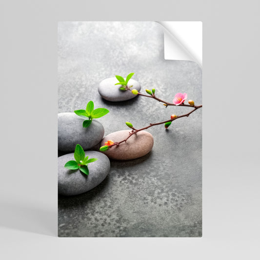 STONES AND BLOSSOMS Póster adhesivo vertical