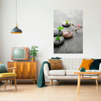 STONES AND BLOSSOMS Peel and Stick Vertical Poster