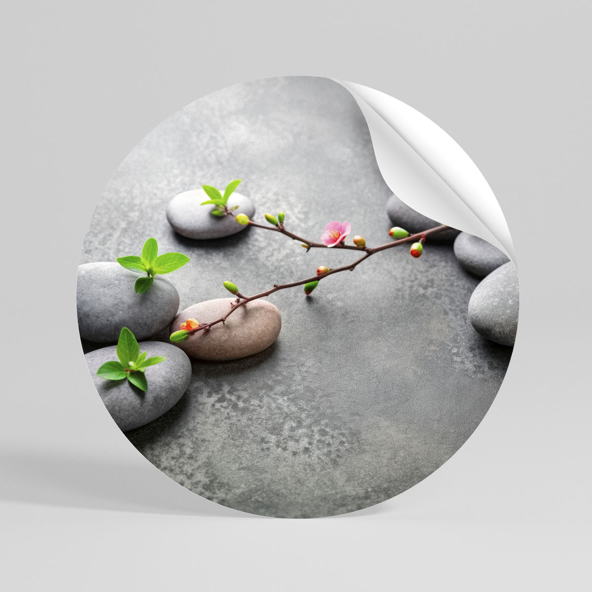 STONES AND BLOSSOMS Vinilo adhesivo redondo
