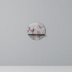 PEONY WHISPER Round Art Shelf In Black Finish