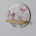 PEONY WHISPER Estante Redondo Decorativo en Efecto Roble