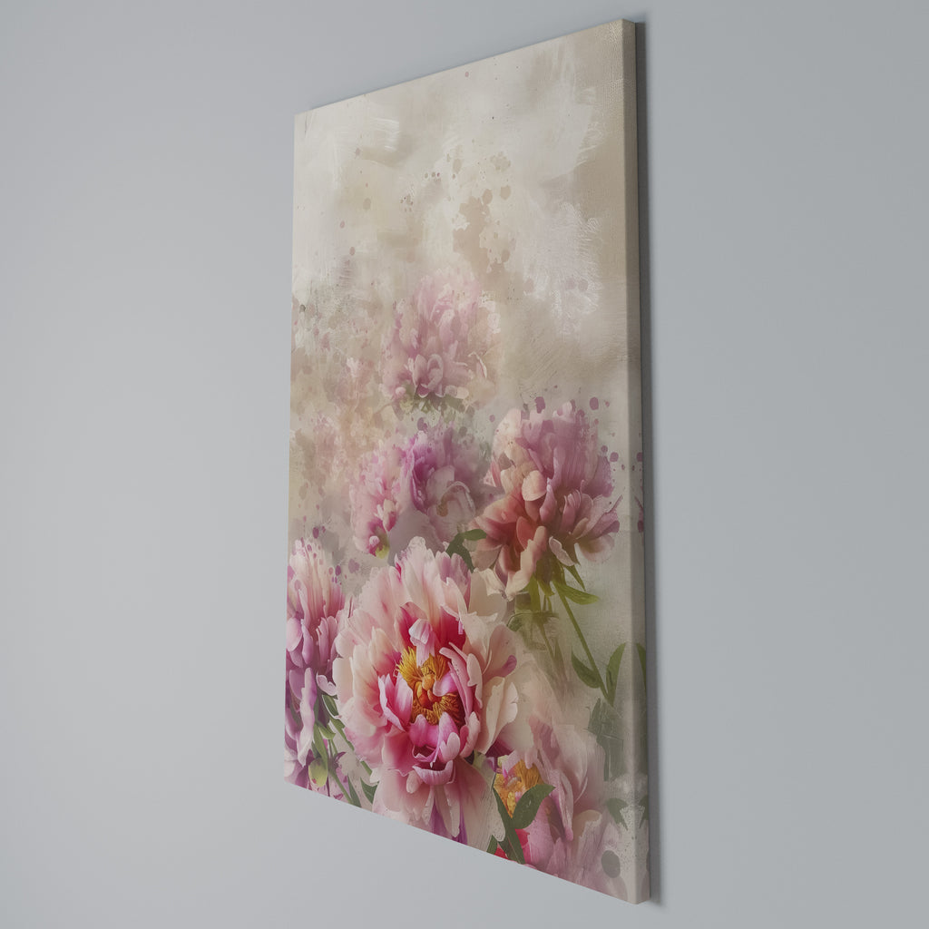 PEONY WHISPER Cuadro en lienzo vertical