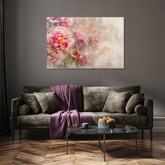 PEONY WHISPER Cuadro en lienzo horizontal