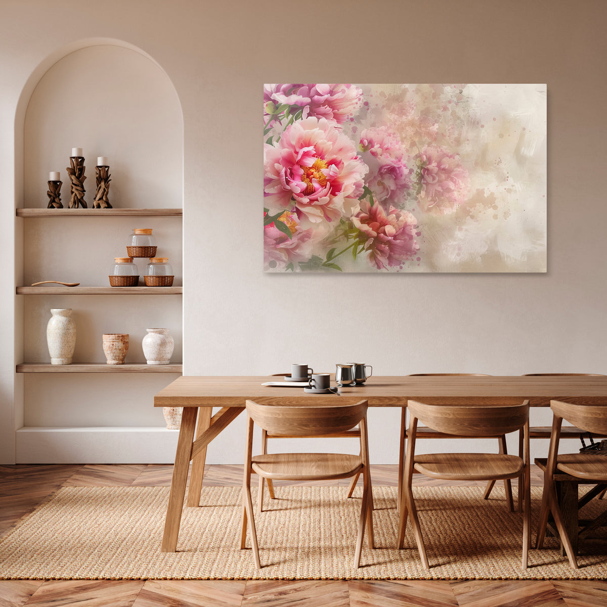 PEONY WHISPER Cuadro en lienzo horizontal