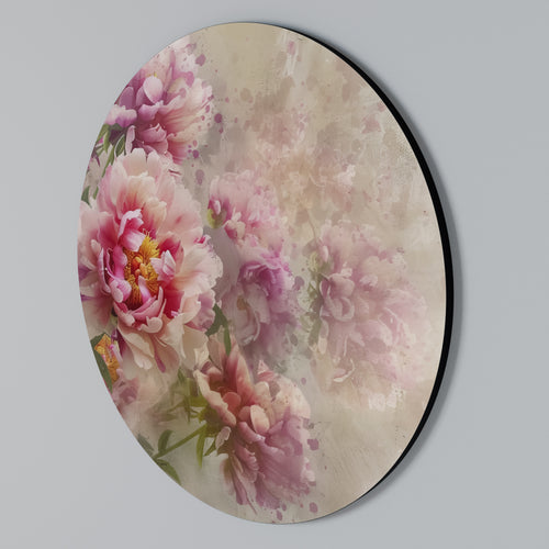 PEONY WHISPER Arte de pared redondo