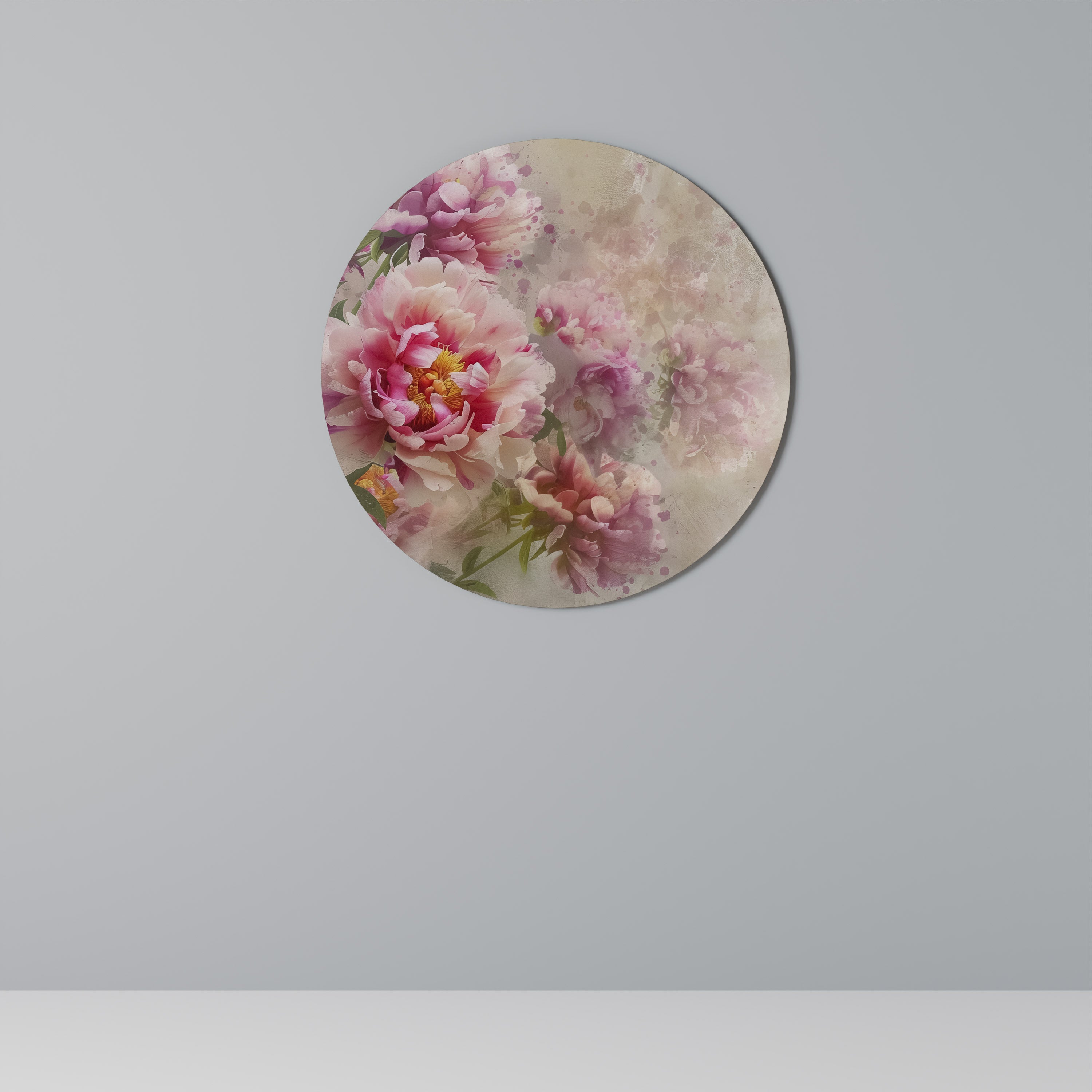 Arte de pared redondo PEONY WHISPER