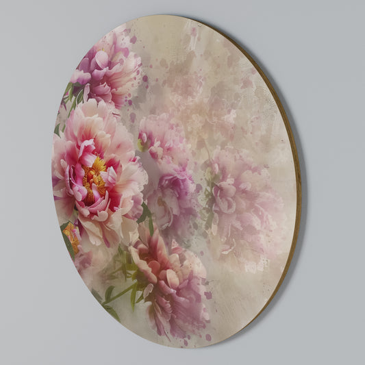 PEONY WHISPER Arte de pared redondo