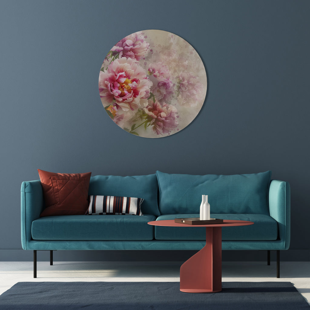 Arte de pared redondo PEONY WHISPER