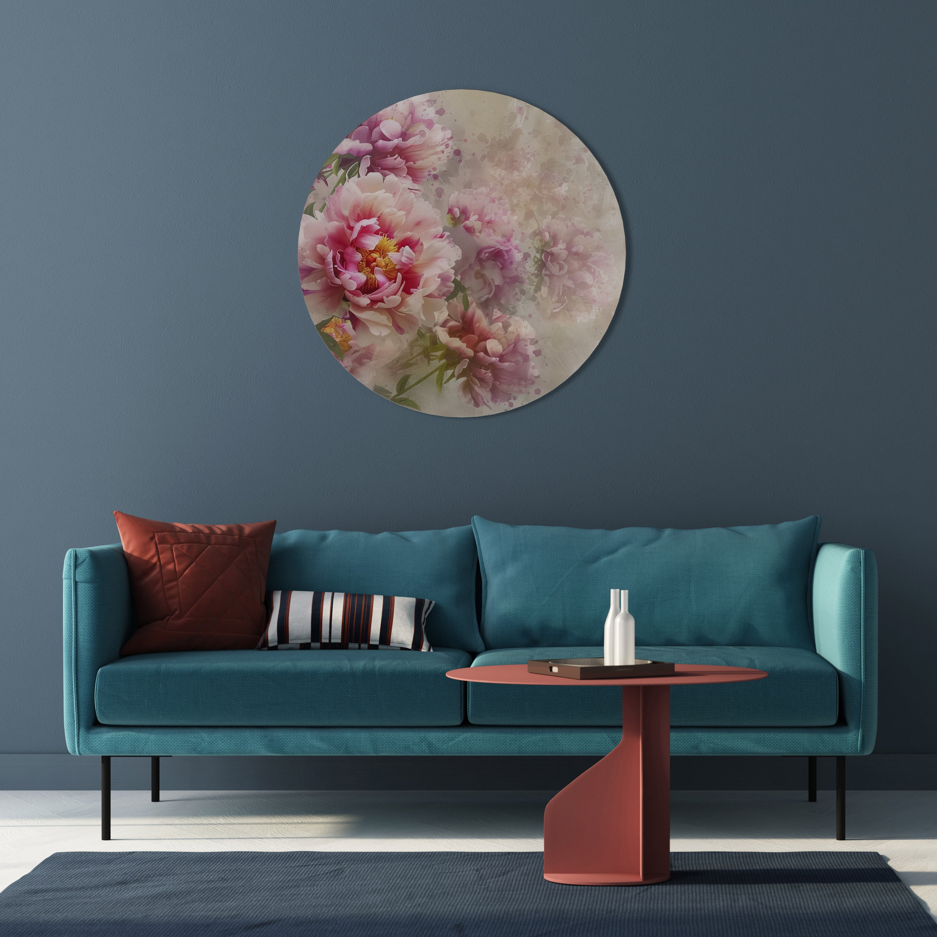 Arte de pared redondo PEONY WHISPER