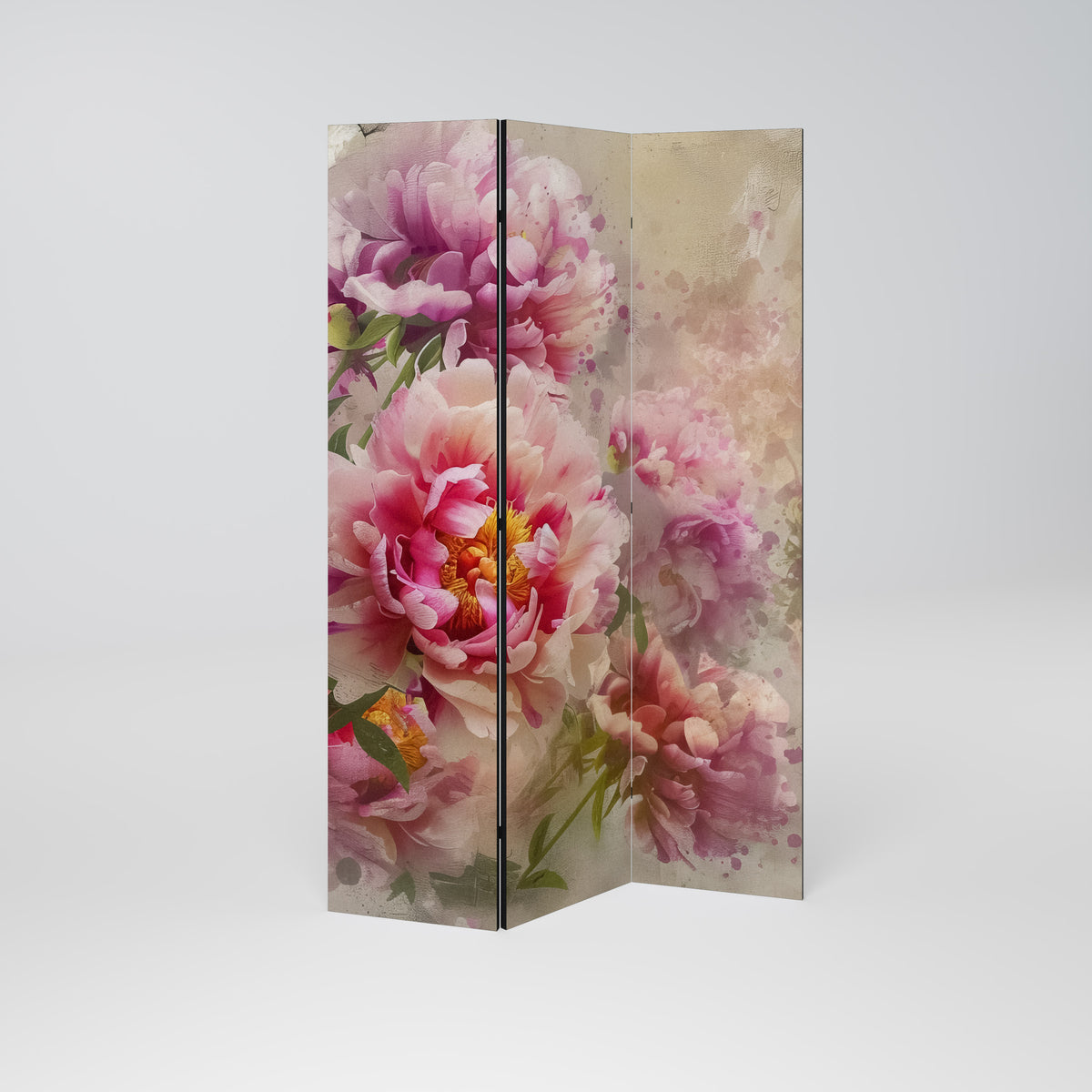 PEONY WHISPER Biombo de 3 paneles
