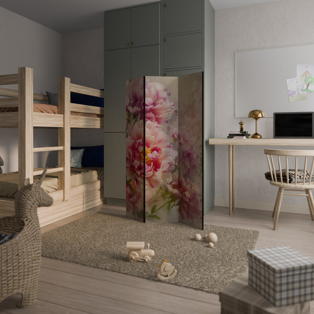 PEONY WHISPER Biombo de 3 paneles