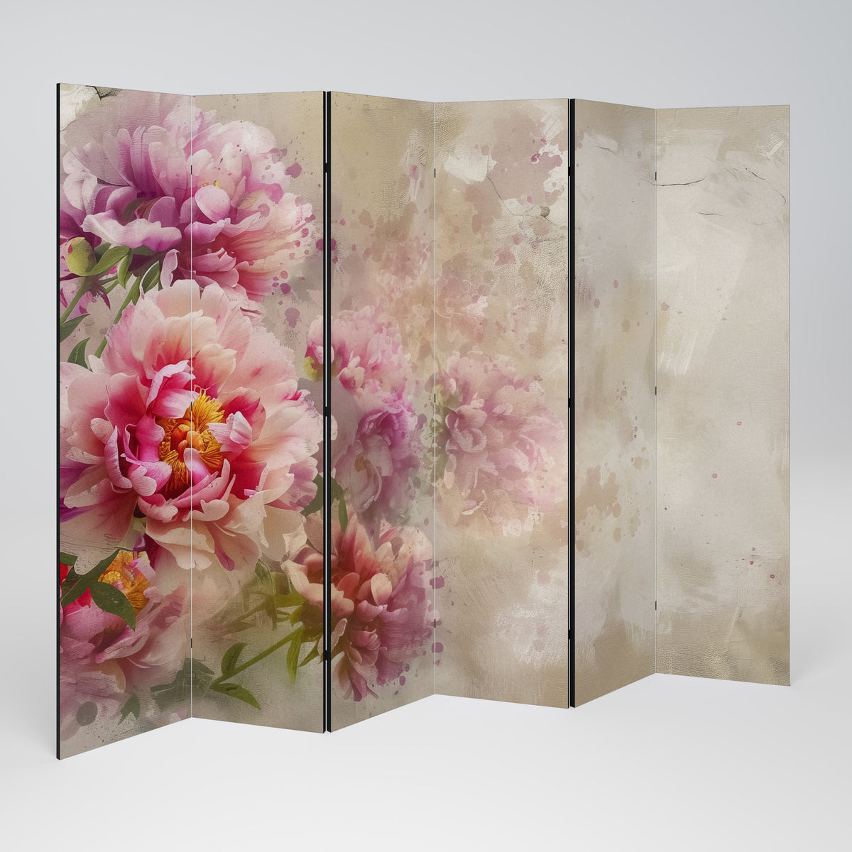 PEONY WHISPER Biombo de 6 paneles