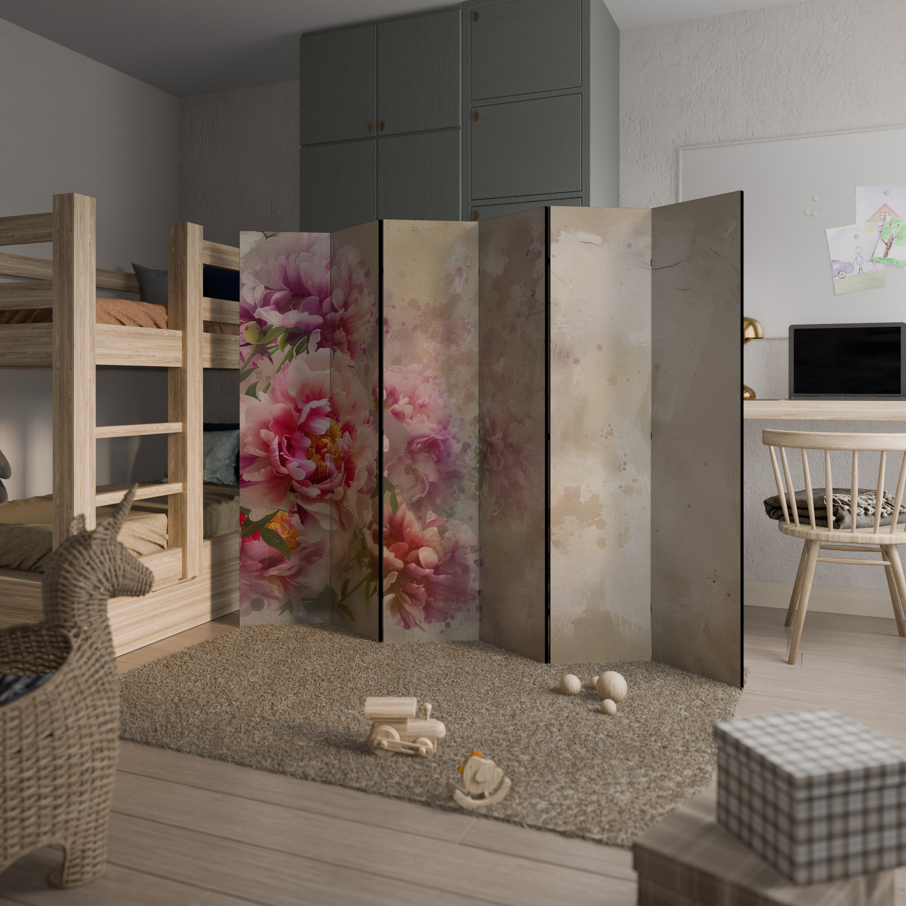 PEONY WHISPER Decorative 6-Panel Room Divider