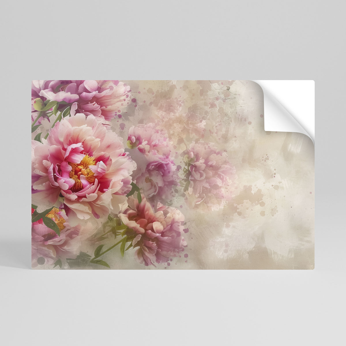 PEONY WHISPER Póster adhesivo horizontal