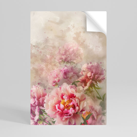 PEONY WHISPER Póster adhesivo vertical