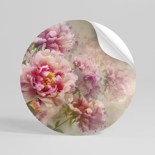PEONY WHISPER Vinilo adhesivo redondo