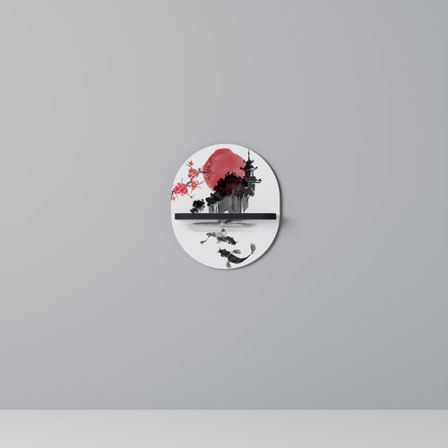 CHERRY SHADOWS Estante Ovalado Decorativo en Acabado Negro