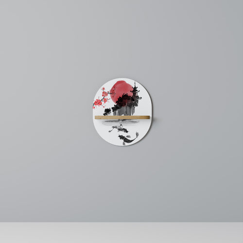 CHERRY SHADOWS Estante Ovalado Decorativo en Efecto Roble