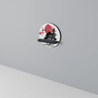 CHERRY SHADOWS Round Art Shelf In Black Finish