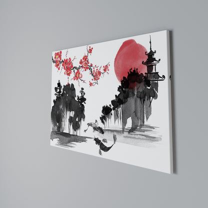 CHERRY SHADOWS Cuadro en lienzo horizontal