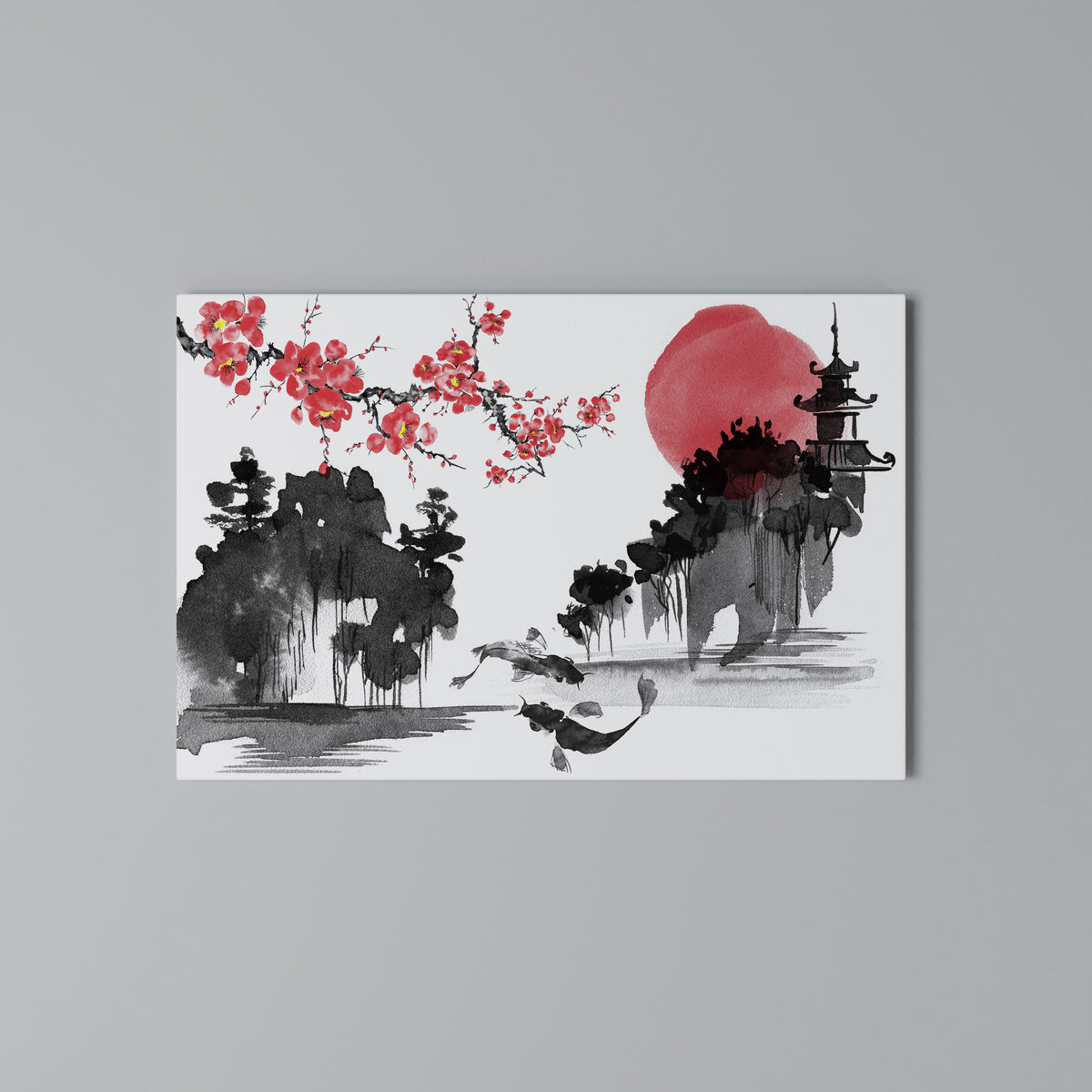 CHERRY SHADOWS Cuadro en lienzo horizontal