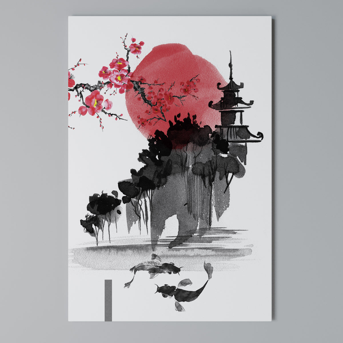 CHERRY SHADOWS Cuadro en lienzo vertical