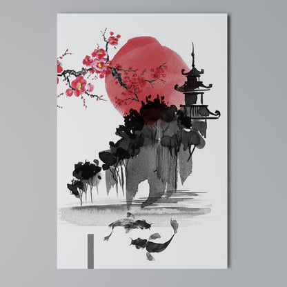 CHERRY SHADOWS Cuadro en lienzo vertical