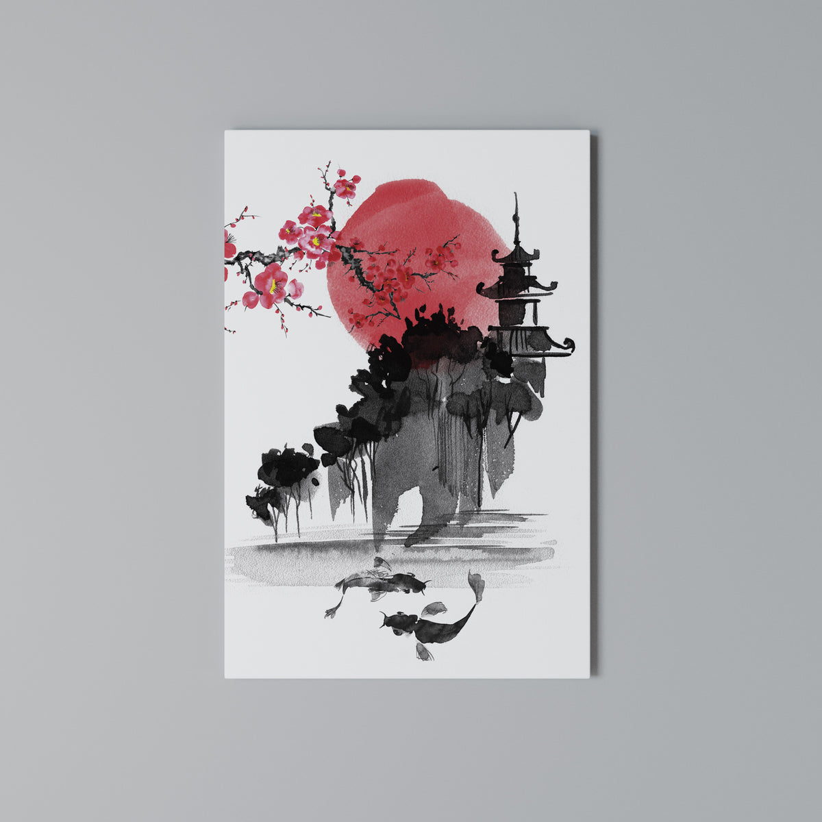 CHERRY SHADOWS Cuadro en lienzo vertical