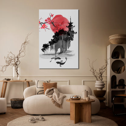 CHERRY SHADOWS Cuadro en lienzo vertical