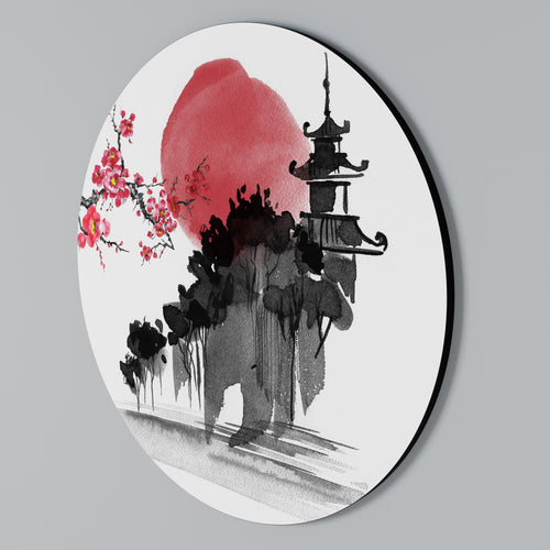 CHERRY SHADOWS Arte de pared redondo