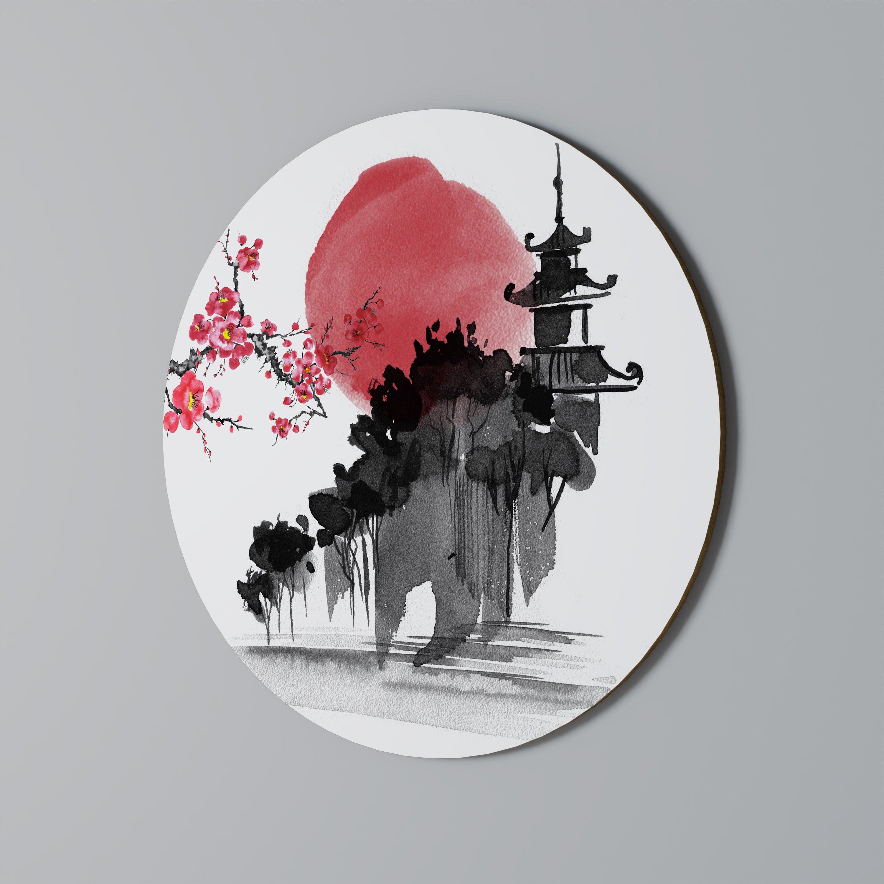 Arte de pared redondo CHERRY SHADOWS