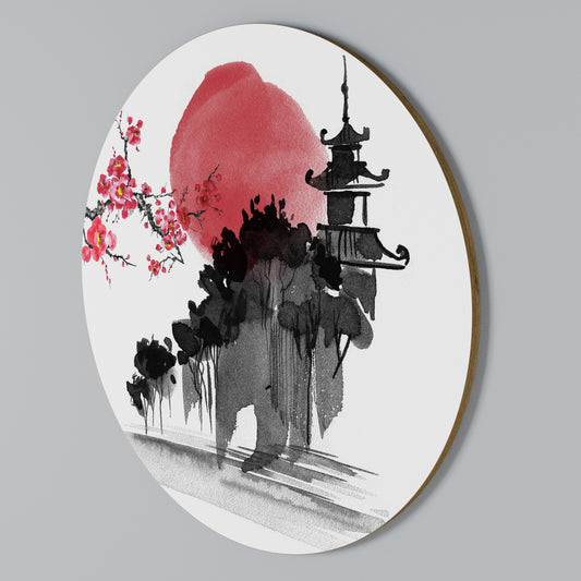 CHERRY SHADOWS Arte de pared redondo