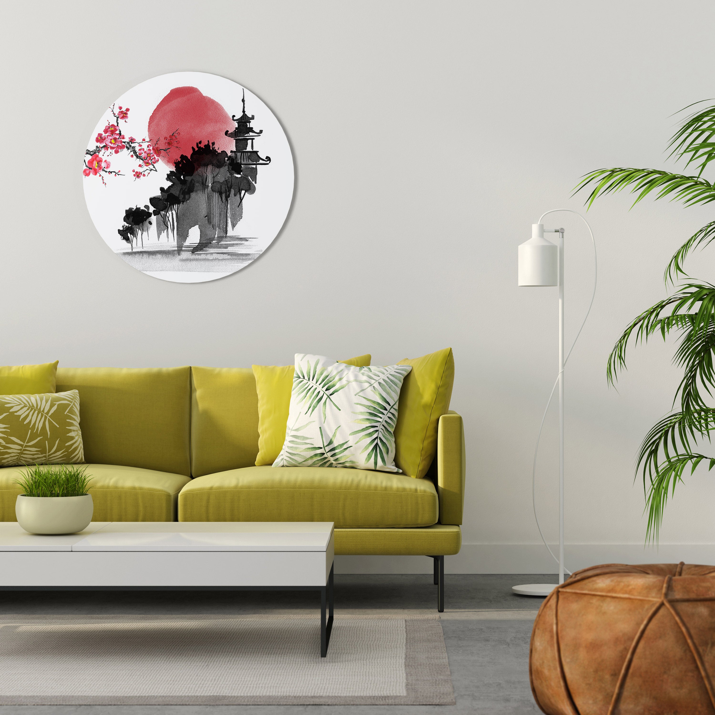 Arte de pared redondo CHERRY SHADOWS