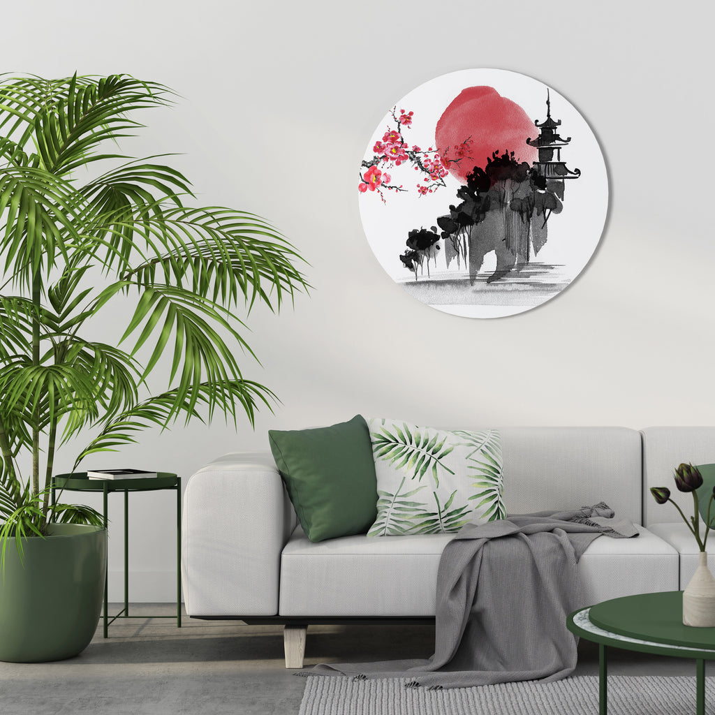 Arte de pared redondo CHERRY SHADOWS
