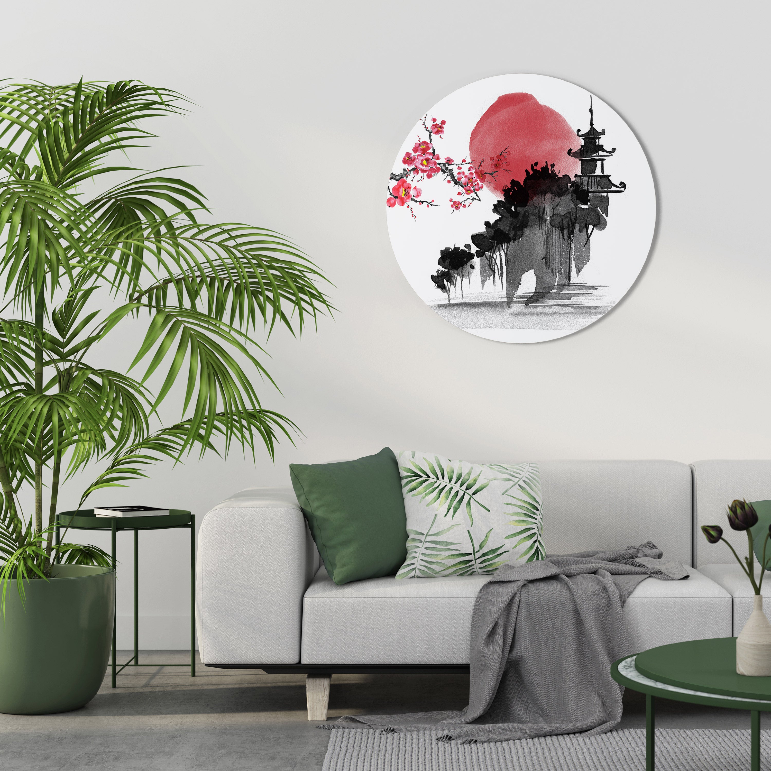 Arte de pared redondo CHERRY SHADOWS