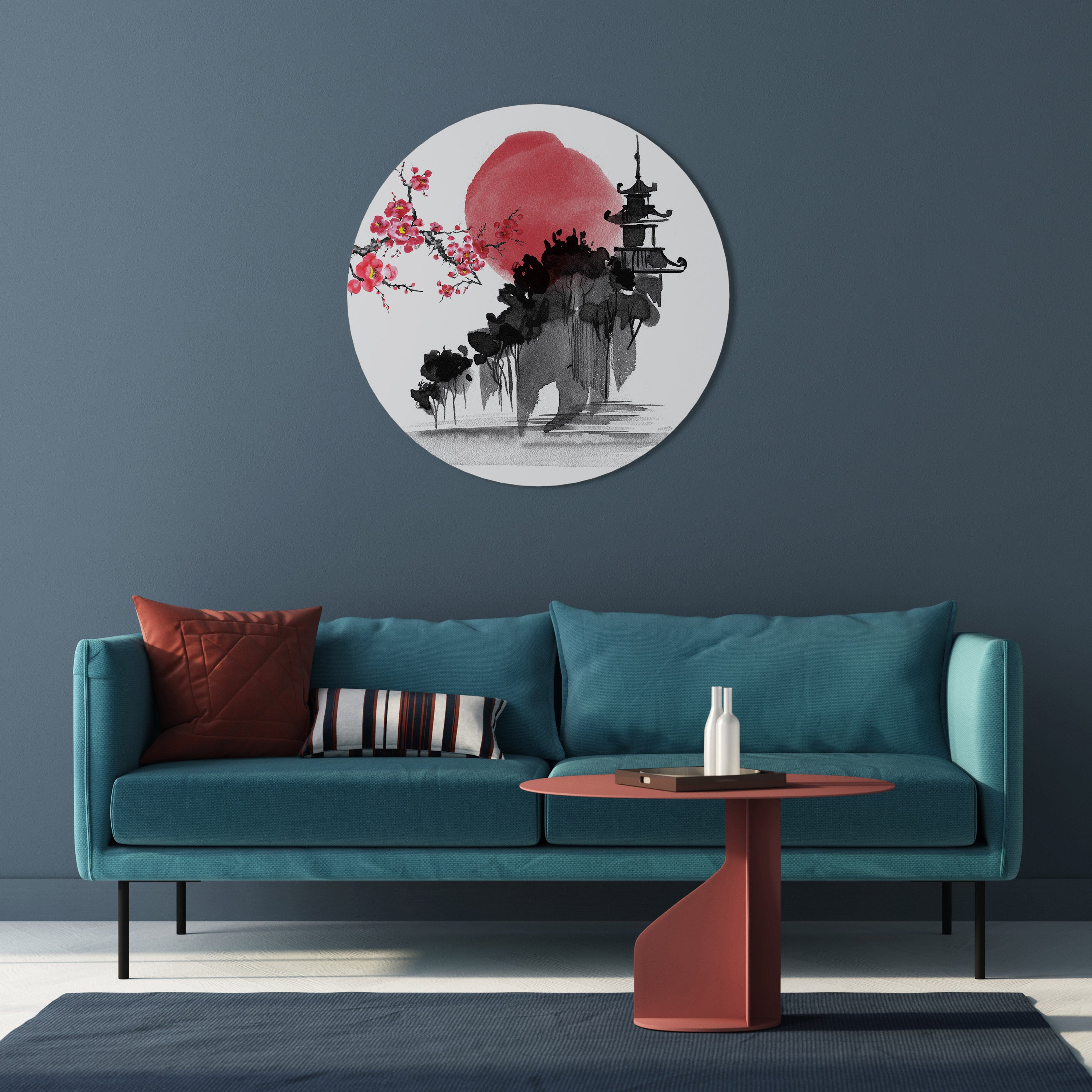 Arte de pared redondo CHERRY SHADOWS