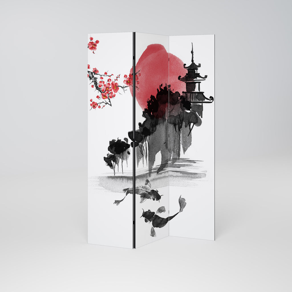 CHERRY SHADOWS 3-Panel Room Divider