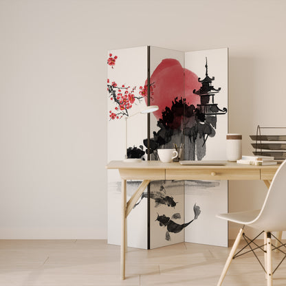 CHERRY SHADOWS Biombo de 3 paneles