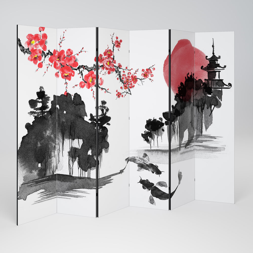 CHERRY SHADOWS 6-Panel Room Divider