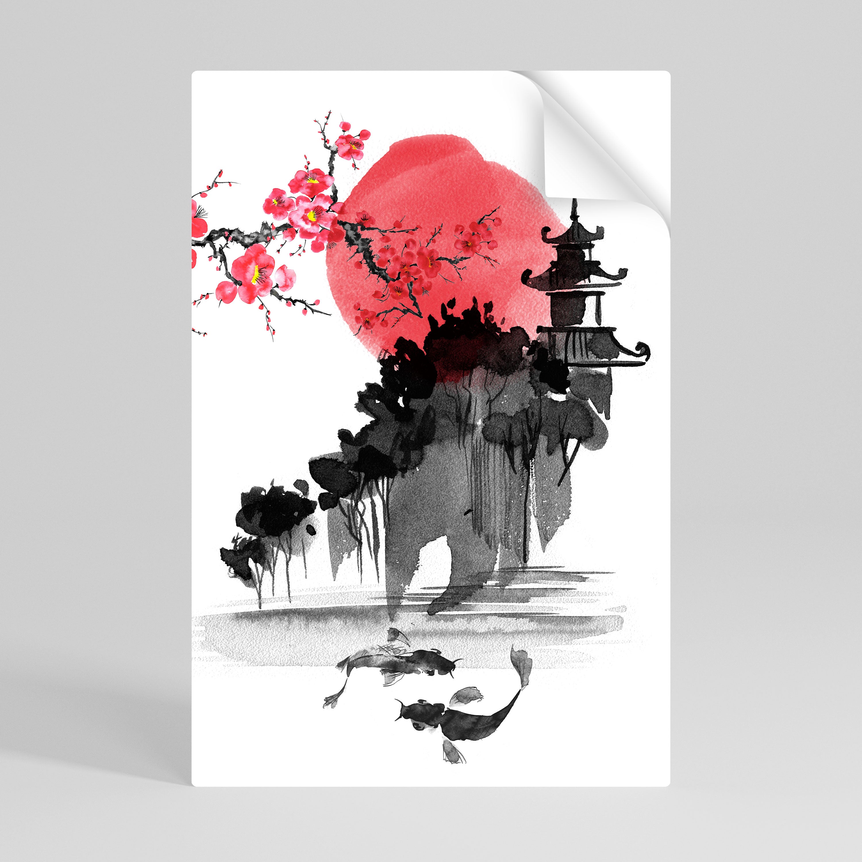 CHERRY SHADOWS Peel and Stick Vertical Poster