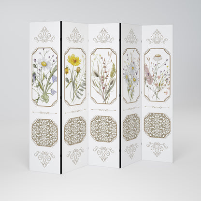 ELEGANT BOTANICAL TAPESTRY 5-Panel Room Divider
